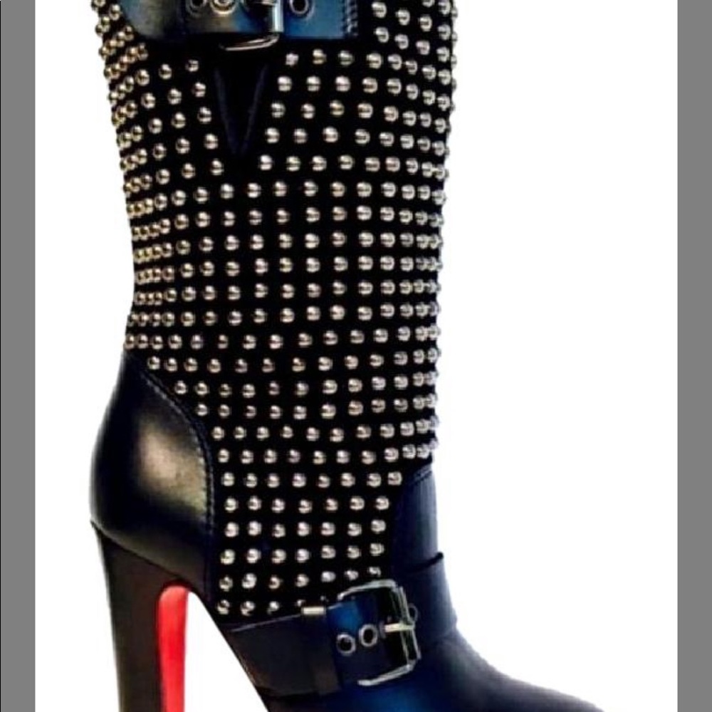 Christian Louboutin MARISA Black Leather Boots - Picture 7 of 10